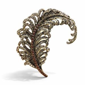 Feather Brooch Vintage Style